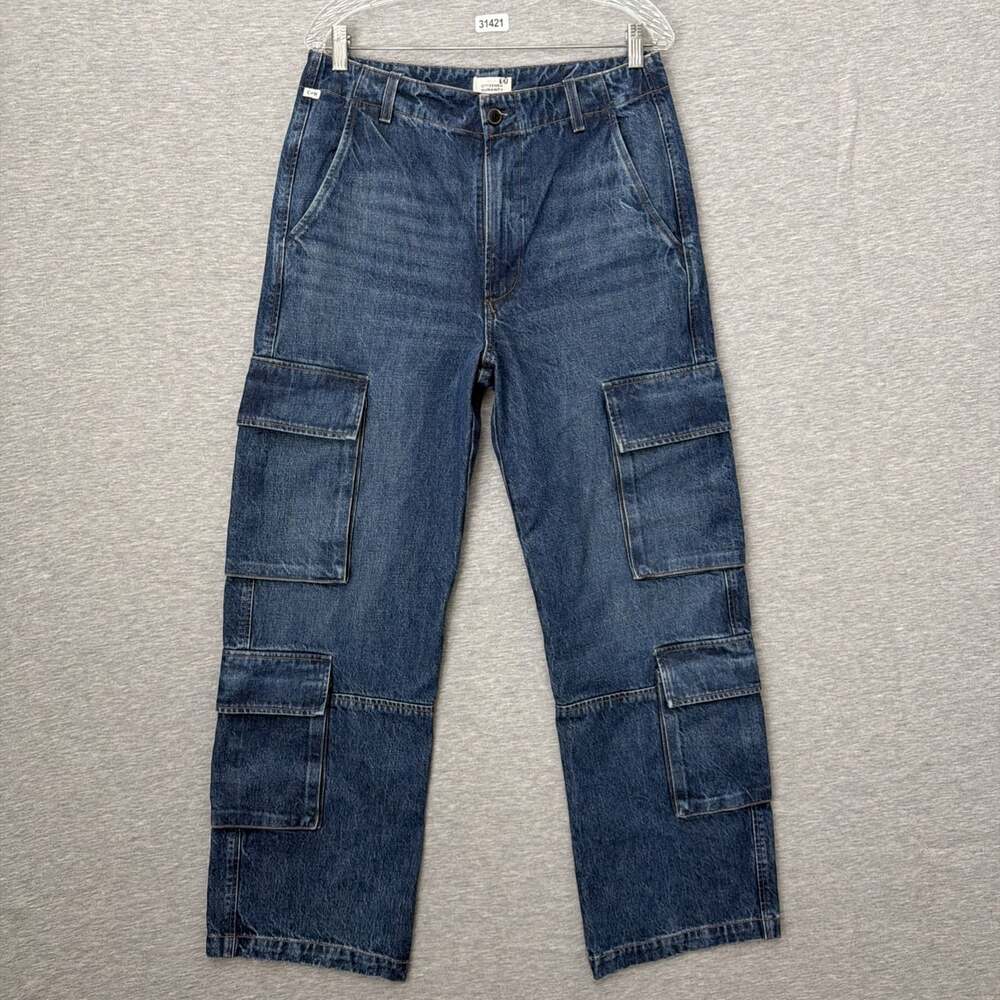 Citizens of Humanity Womens Delena High Rise Wide Leg Cargo Jeans Alma Wash 28